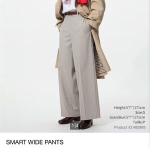Uniqlo Women's Smart Gray Wide-Leg Pants